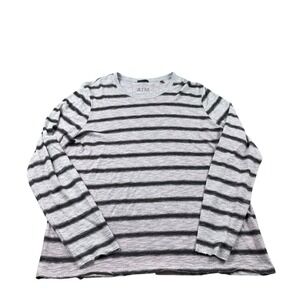 ATM Anthony Thomas Melillo Gray Striped Cotton L/S Shirt Size XL